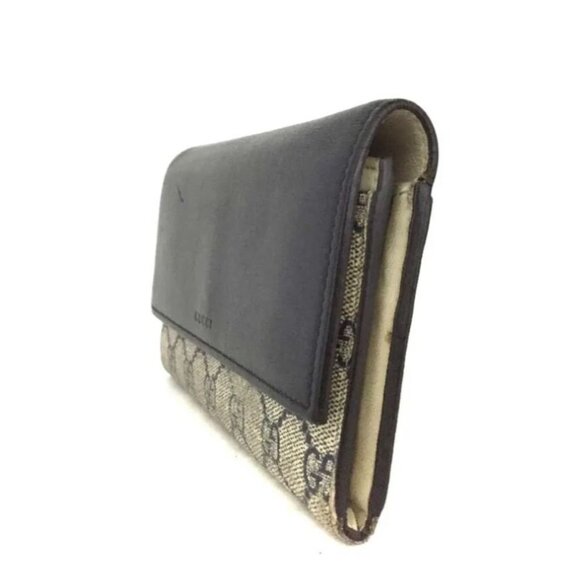 👛  AUTHENTIC GUCCI GG LOGO PVC LEATHER LONG BILFOLD WALLET - Picture 3 of 7